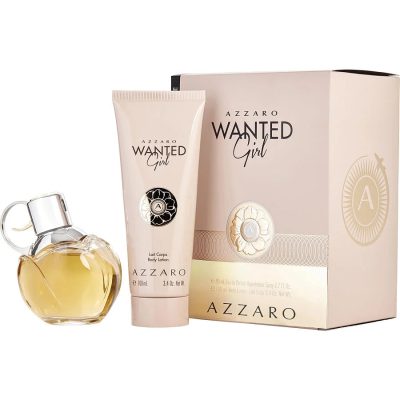 AZZARO WANTED GIRL 2PC SET ( 2.7OZ EDP + 3.4OZ BODY LOTION) FOR WOMEN NEW