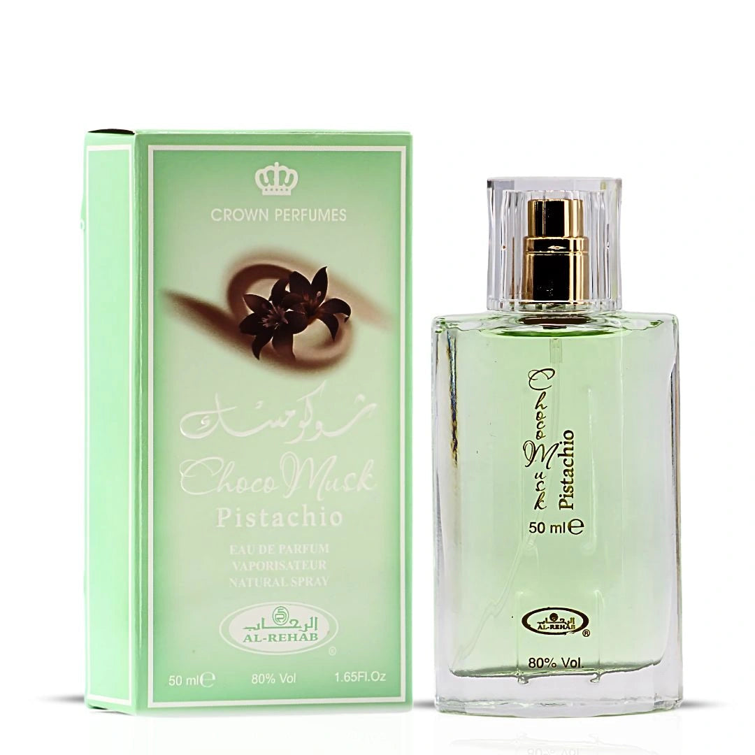 Choco Musk Pistachio Eau De Parfum Spray 50ML (1.65 OZ) By Al Rehab | A Nutty Temptation Too Good To Resist