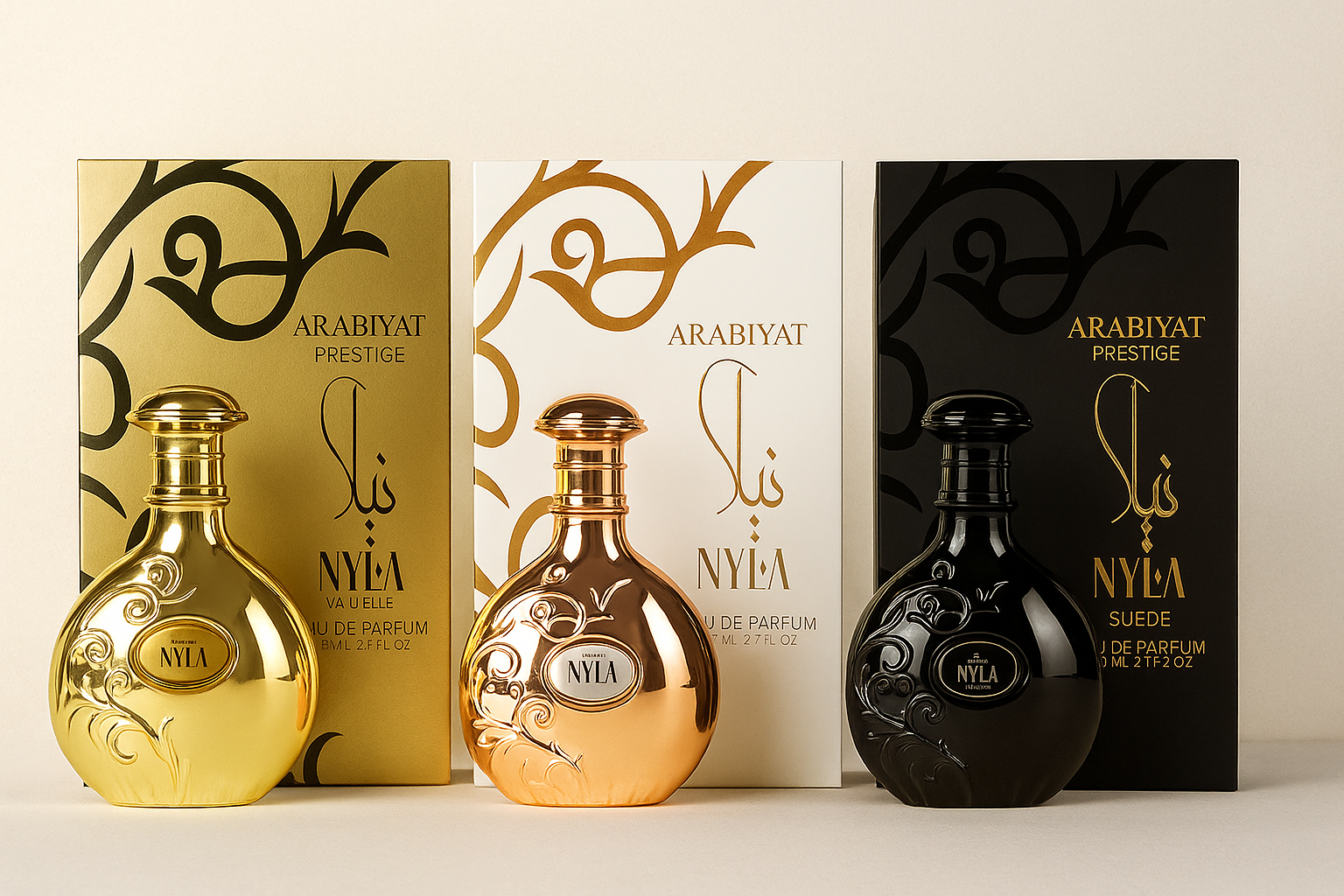 ARABIYAT PRESTIGE NYLA & NYLA VANI-ELLE & NYLA SUEDE 2.7 Oz/ 80 Ml ORIGINAL PERFUMES UAE
